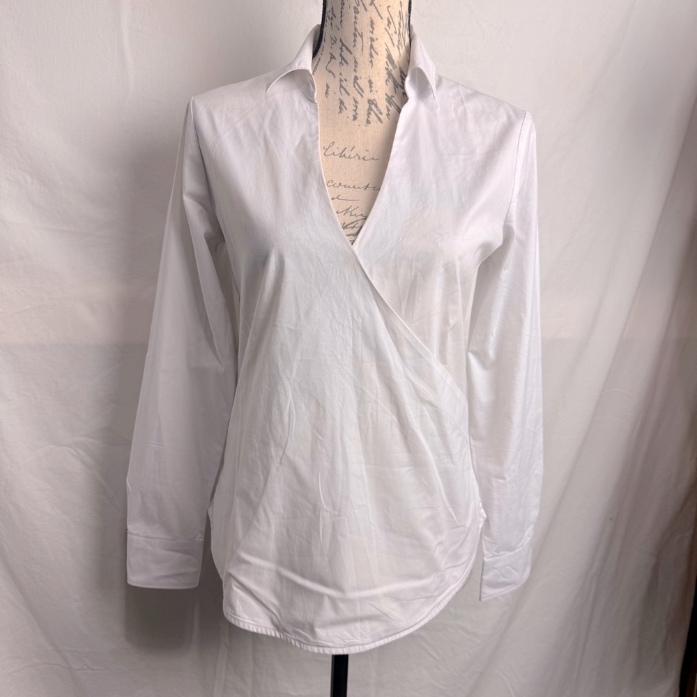 UNTUCKit Cotton Wrap Style Long Sleeve Top with Stretch Size XS